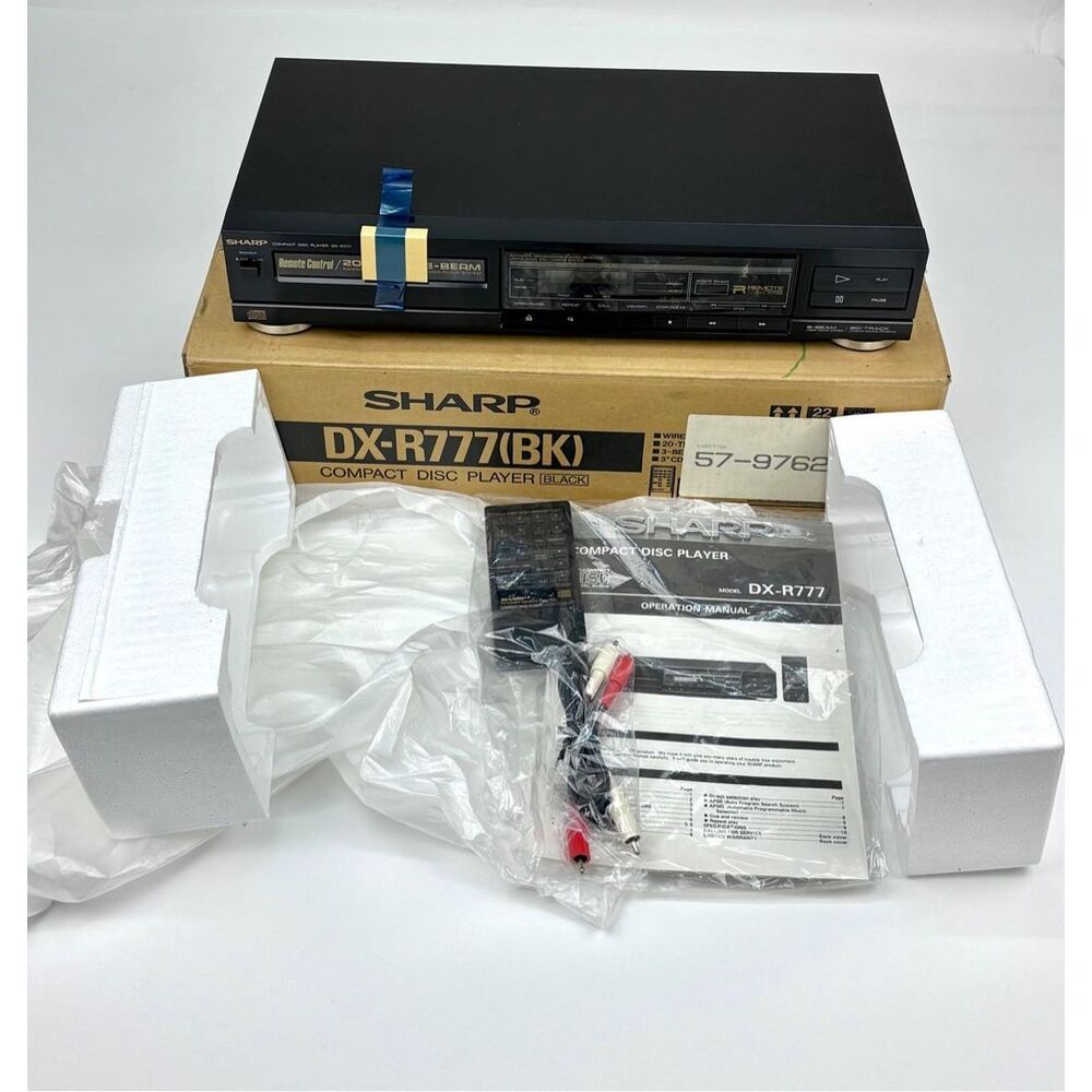 NOS Vintage 1990 SHARP DX-R777 Compact Disc Player CD 3 Beam 20 Track Japan Blac